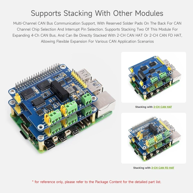 Alt view image 6 of 7 - Waveshare 2-Channel Isolated CAN Bus Expansion HAT, Compatible with Raspberry Pi 5/4B/3B/Zero/Zero W/Zero 2W/Pico/Pico W/Pico WH, Dual Chips Solution, Built-in Multi Protections