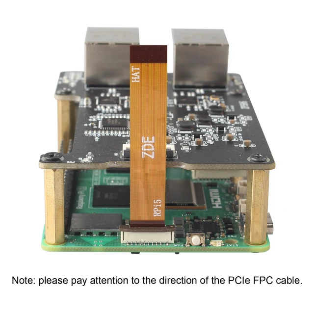 Alt view image 4 of 7 - ZDE ZP595 PCIe to Dual 2.5G Ethernet Network Port HAT Adapter Expansion Board 2.5GB 2.5GBE for Raspberry Pi 5