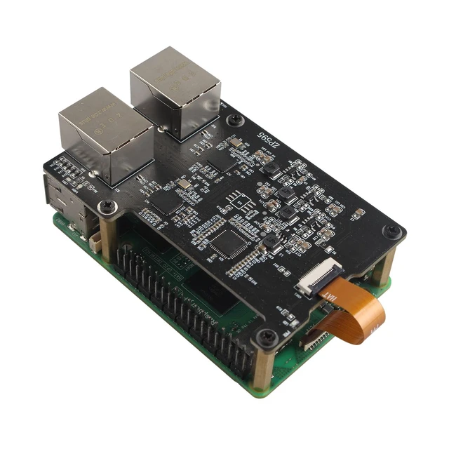 Alt view image 5 of 7 - ZDE ZP595 PCIe to Dual 2.5G Ethernet Network Port HAT Adapter Expansion Board 2.5GB 2.5GBE for Raspberry Pi 5