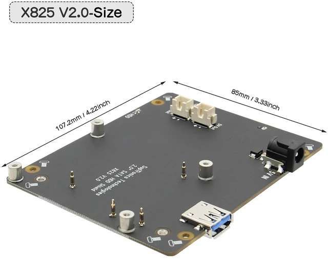 Alt view image 6 of 7 - Geekworm X825 V2.0 2.5 inch SATA HDD/SSD Storage Board for Raspberry Pi 4 | NAS, UASP Supported, USB Boot, Not Include Raspberry Pi 4