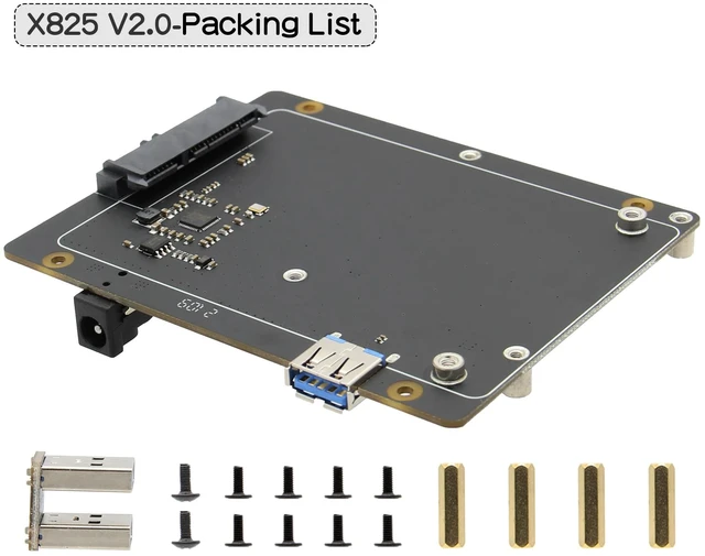 Alt view image 7 of 7 - Geekworm X825 V2.0 2.5 inch SATA HDD/SSD Storage Board for Raspberry Pi 4 | NAS, UASP Supported, USB Boot, Not Include Raspberry Pi 4