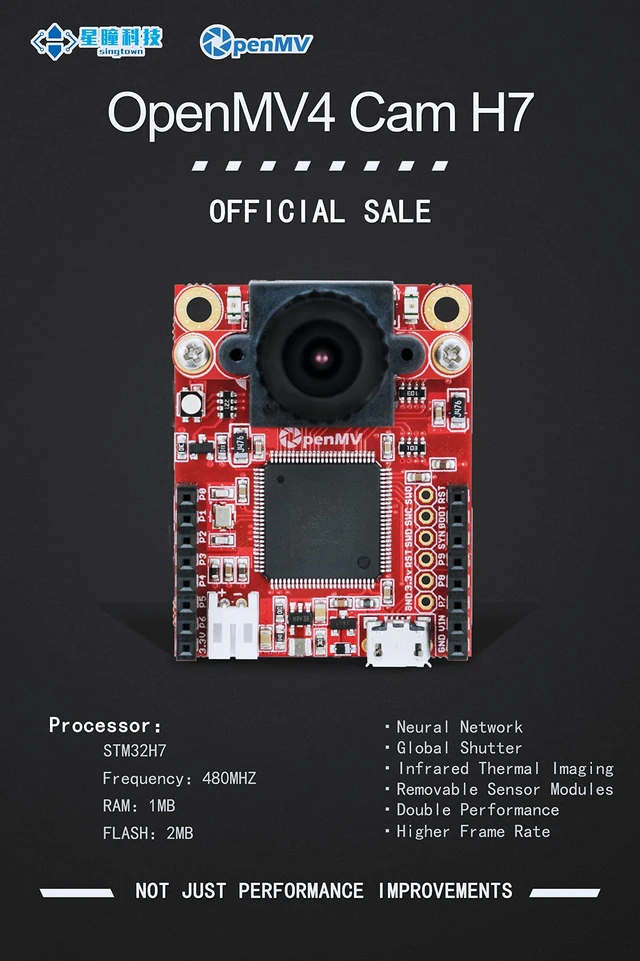 Alt view image 7 of 7 - OpenMV SingTown Cam H7 R2 Genuine, SingTown, STM32 Image Processing Machine Vision Smart Camera Robotics Color&Shape Detection OpenMV4 H7