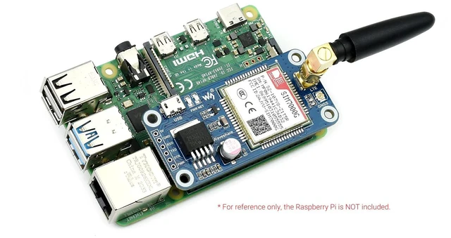 Alt view image 7 of 7 - Waveshare SIM7000G NB-IoT/Cat-M/Edge/GPRS HAT, Compatible with Raspberry Pi 5/4B/3B/Zero/Zero W/Zero 2W/Pico/Pico W/Pico WH, GNSS Positioning, Global Band Support