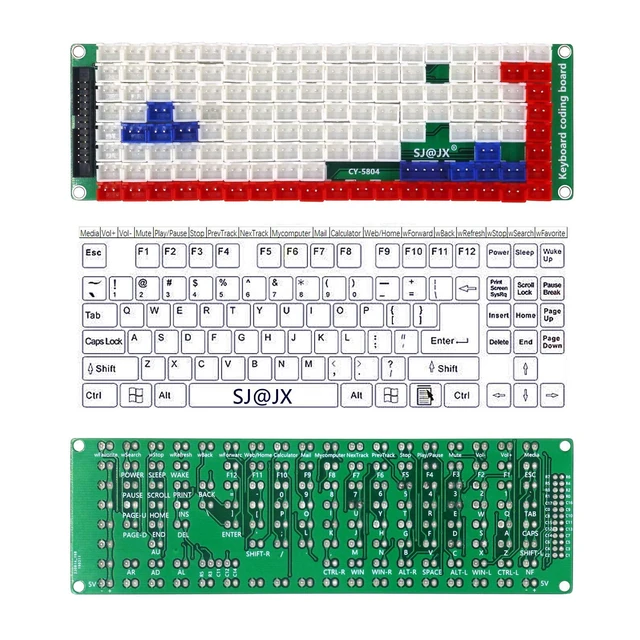 Alt view image 4 of 5 - Development Keyboard Encoder Board Game Controller DIY LED Keyboard Development Board Media Music USB Encoder 88 Keys Arcade DIY Kit