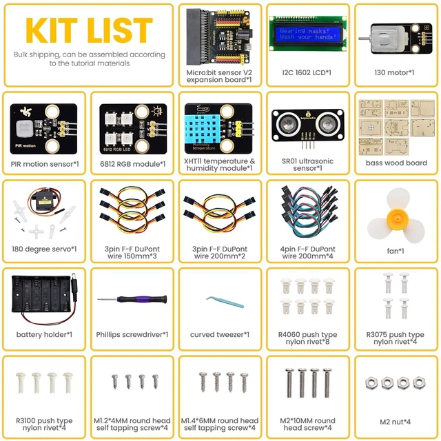 Alt view image 2 of 7 - KEYESTUDIO Smart House Kit for Micro:bit V2(not Included), DIY Microbit Home Automation Educational STEM Kit for Beginners 15+