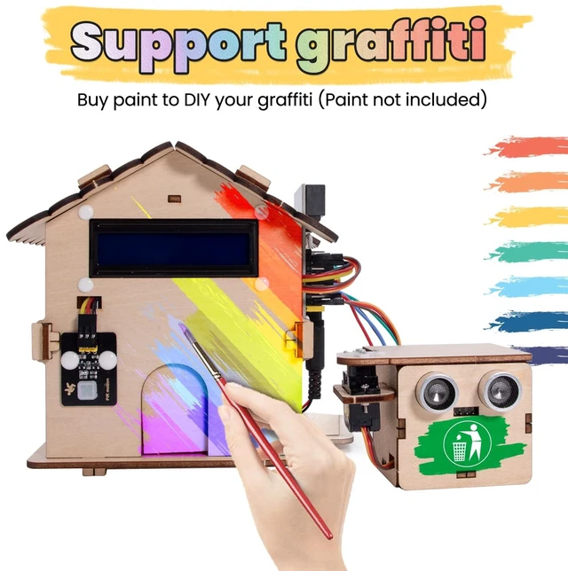 Alt view image 3 of 7 - KEYESTUDIO Smart House Kit for Micro:bit V2(not Included), DIY Microbit Home Automation Educational STEM Kit for Beginners 15+