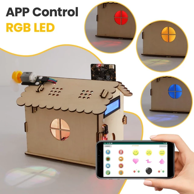 Alt view image 5 of 7 - KEYESTUDIO Smart House Kit for Micro:bit V2(not Included), DIY Microbit Home Automation Educational STEM Kit for Beginners 15+