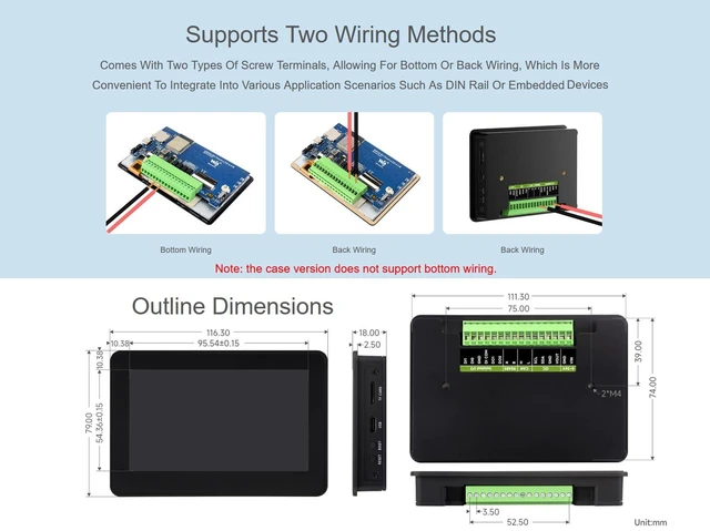 Alt view image 6 of 7 - ESP32-S3 4.3inch LCD Touch Screen Development Board onboard 800×480 65K RGB Screen 5-Point Touch Display with Case, Support 2.4GHz Wi-Fi & Bluetooth 5, 32-Bit LX7 Dual-Core Processor