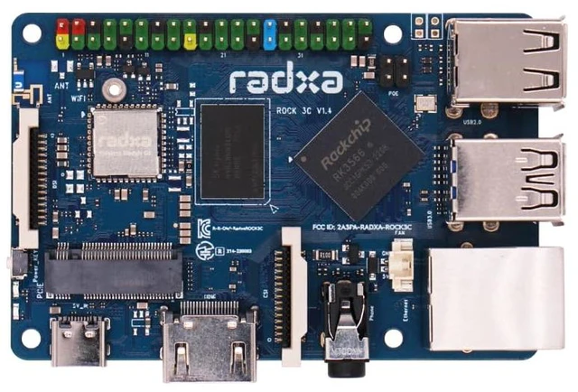 Main image of Radxa Rock 3C, RK3566 4-core CPU, GPU NPU 1080P@60 HDMI, Single Board Computer (Radxa Rock 3C 2GB)