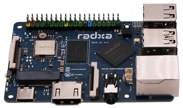 Alt view image 3 of 7 - Radxa Rock 3C, RK3566 4-core CPU, GPU NPU 1080P@60 HDMI, Single Board Computer (Radxa Rock 3C 2GB)