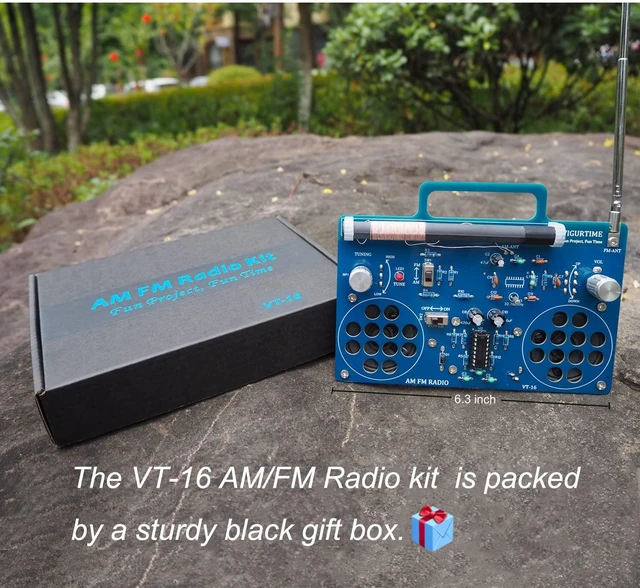 Alt view image 7 of 7 - VIGURTIME AM/FM Radio Kit | Soldering Project DIY Kit for Practicing Teaching Electronics | Stereo | Great STEM Project and Gift | Upgraded Version VT-16
