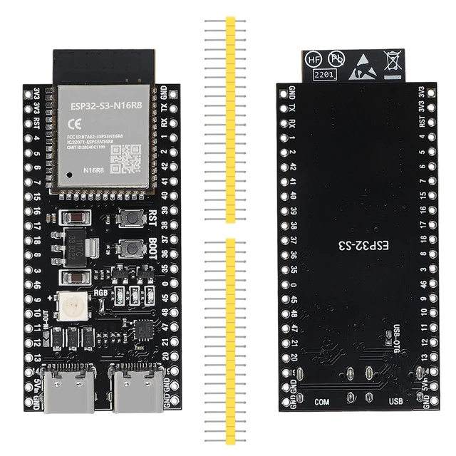 Alt view image 2 of 7 - 10Pcs ESP32 ESP32 S3 Development Board Type-C WiFi+Bluetooth Internet of Things Dual Type-C Core Board ESP32-S3-DevKit N16R8 Development Board ESP32-S3 Module