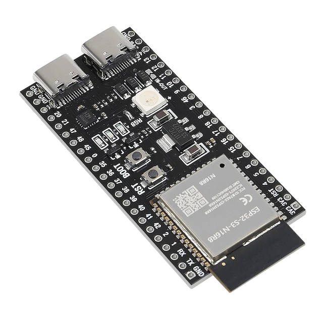Alt view image 7 of 7 - 10Pcs ESP32 ESP32 S3 Development Board Type-C WiFi+Bluetooth Internet of Things Dual Type-C Core Board ESP32-S3-DevKit N16R8 Development Board ESP32-S3 Module
