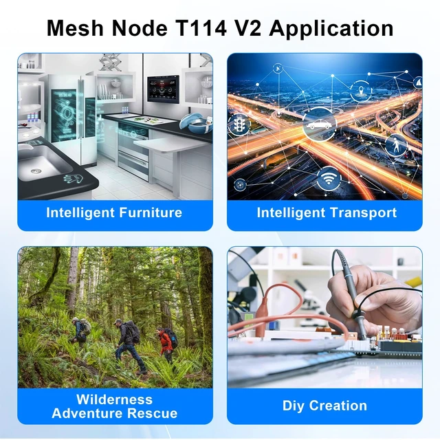 Alt view image 2 of 7 - Mesh Node T114 V2 LoRaWAN Meshtastic Development Board AYWHP Meshtastic Tracker Nordic nRF52480 with SX1262 Chip 1.9-inch TFT Display 902-928MHz with BLE WiFi Compatible with Arduino/Meshtastic