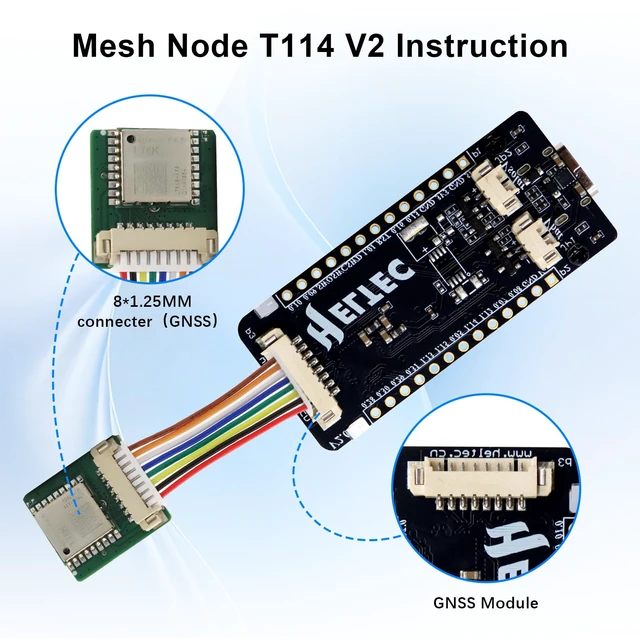 Alt view image 6 of 7 - Mesh Node T114 V2 LoRaWAN Meshtastic Development Board AYWHP Meshtastic Tracker Nordic nRF52480 with SX1262 Chip 1.9-inch TFT Display 902-928MHz with BLE WiFi Compatible with Arduino/Meshtastic