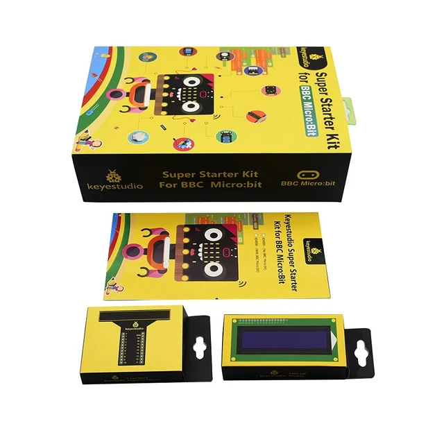 Alt view image 6 of 6 - KEYESTUDIO Super Starter Kit for Microbit V2 V1.5 STEM Learning|Without Micro:bit Board, 40 Lessons Tutorial, with T-Breakout Board, Breadboard, LCD Display etc. Educational Kit for Beginners 15+