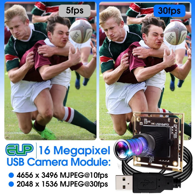 Alt view image 4 of 7 - ELP 16 Megapixel USB Camera Module with 75degree No Distortion Lens 3496P 6K Embedded Webcam Board for Computer 16mp CMOS IMX298 USB2.0 Video Raspberry Pi Web PC Camera for 3D printer Bar/QR Code Scan