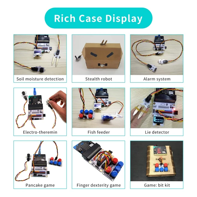 Alt view image 3 of 7 - ELECFREAKS microbit Tinker Kit Sensor Stater Kit with 35+ Projects DIY Programming with Basic Coding Electronics Modules and Wiki Tutorial(Without Micro:bit)