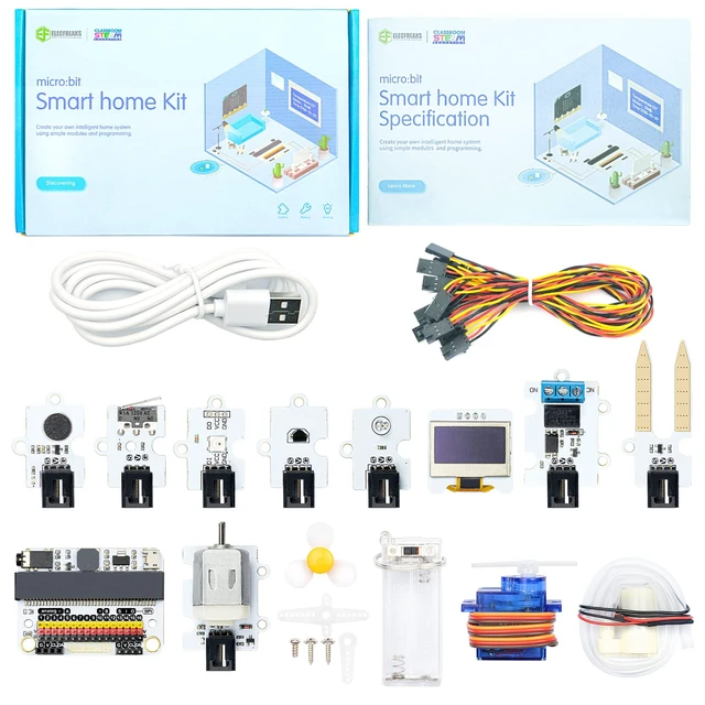 Main image of ELECFREAKS microbit Smart Home Kit Micro:bit Sensor Starter Kit Octopus Series Sensor, DIY Programming kit with Basic Coding Electronics Modules and Wiki Tutorial(Without Micro:bit)