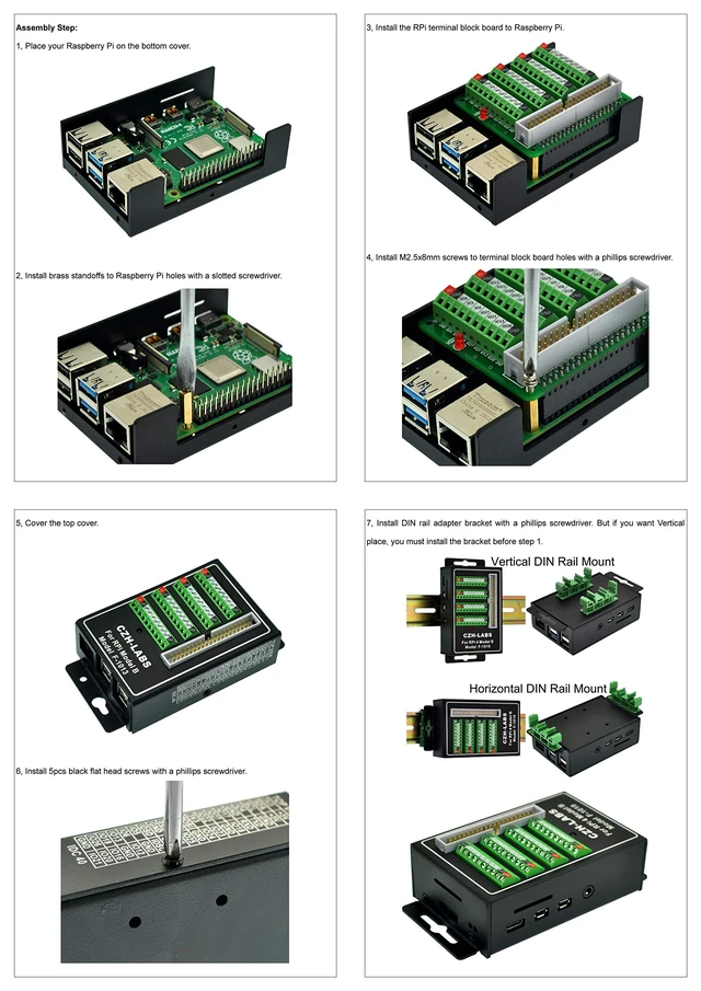 Alt view image 7 of 7 - RPi Screw Terminal Block Breakout Module with Aluminum Enclosure. for Raspberry Pi 4 Model B