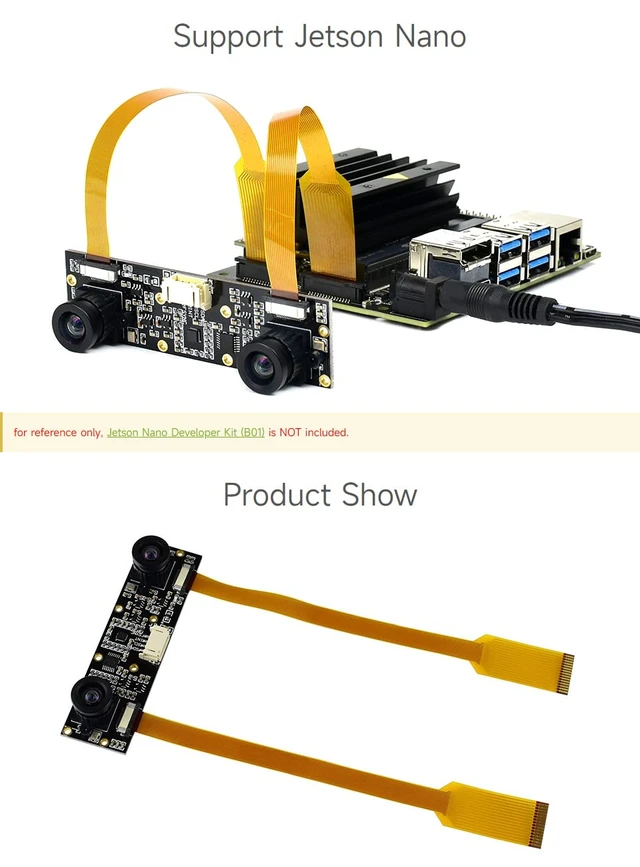 Alt view image 5 of 7 - Waveshare Binocular Camera Module, Compatible with Raspberry Pi 5, Dual IMX219, 8 Megapixels, Stereo Vision, Depth Vision