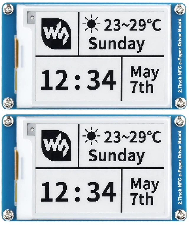 Main image of Waveshare 2PCS 2.7inch Passive-Powered E-Paper Module, Novel Passive NFC Technology, No Battery Required, No More Battery Life Trouble, Black and White Display Colors