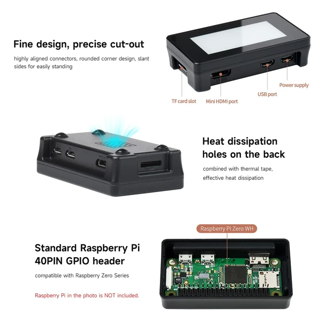 Alt view image 5 of 7 - Waveshare 2.13inch Touch E-Paper E-Ink Display HAT Compatible with Raspberry Pi Zero/Zero W 250×122 Pixels with ABS Protection Case Supports Partial Refresh