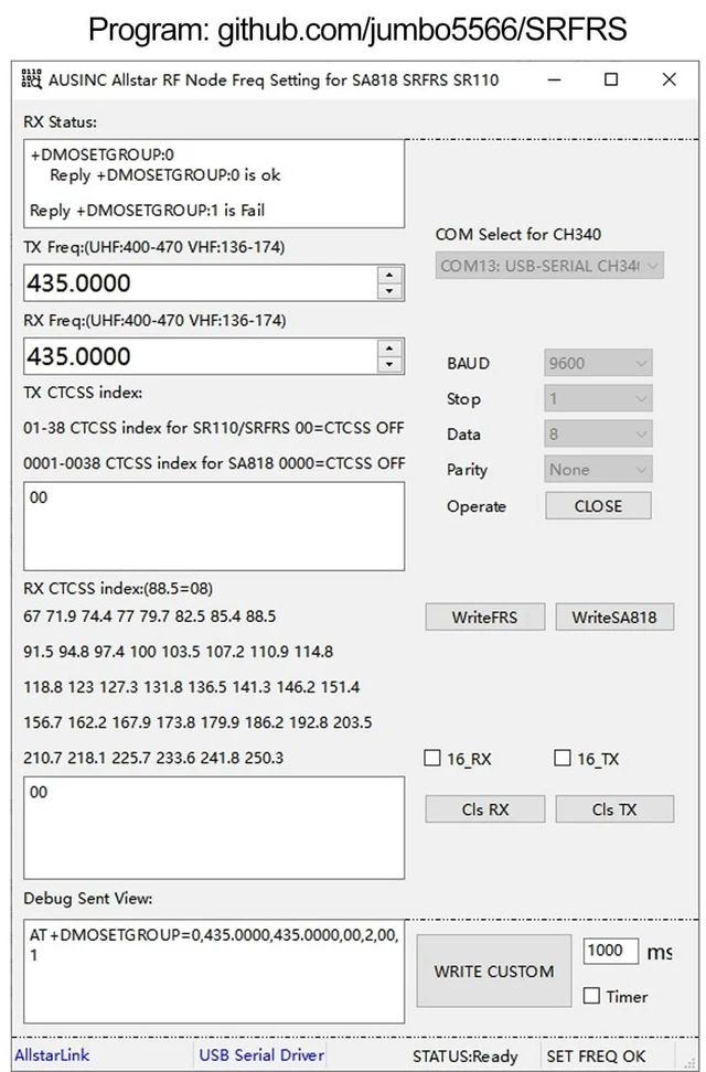 Alt view image 6 of 7 - AURSINC Allstar RF Node UHF SR-FRS Radio Programming Module Pi-hat for Allstar, Echolink, APRS, Digital Modes Compatible for Raspberry Pi 2/3/4, Pin to Pin Replace SA-818 Module, UHF Freq 400-470
