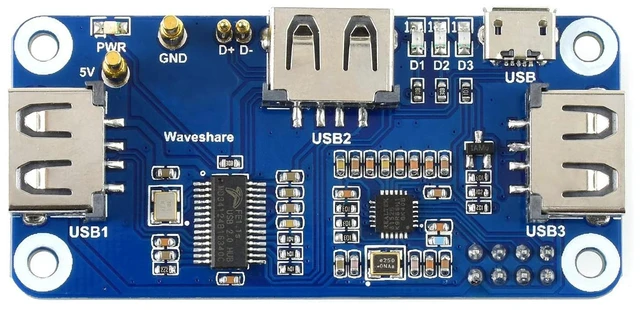 Main image of Waveshare PoE Ethernet/USB HUB HAT, Compatible with Raspberry Pi Zero/Zero W/4B/3B/3B+, 3X USB 2.0 Ports, 802.3af-Compliant