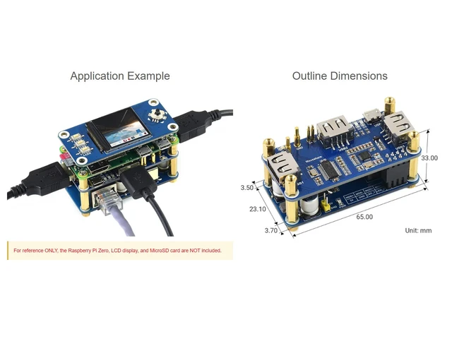 Alt view image 6 of 7 - Waveshare PoE Ethernet/USB HUB HAT, Compatible with Raspberry Pi Zero/Zero W/4B/3B/3B+, 3X USB 2.0 Ports, 802.3af-Compliant