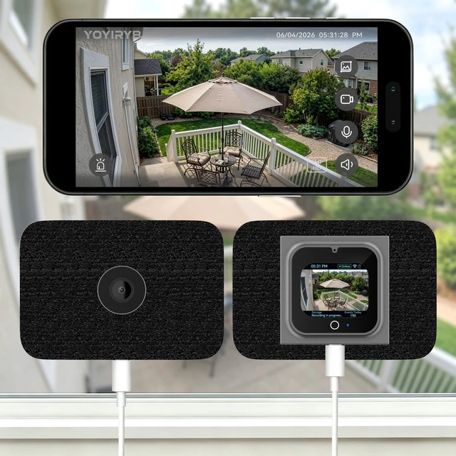 Main image of 5MP Window Security Camera, 2" Screen, Motion-Wake, Full-Color Night Vision | Person & Motion Detection, Anti-Glare, 8x Zoom, Fast Bluetooth Pairing, 2.4/5GHz Wi-Fi 6, 24/7 Recording