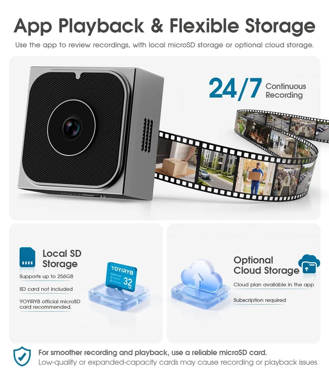 Alt view image 4 of 7 - 5MP Window Security Camera, 2" Screen, Motion-Wake, Full-Color Night Vision | Person & Motion Detection, Anti-Glare, 8x Zoom, Fast Bluetooth Pairing, 2.4/5GHz Wi-Fi 6, 24/7 Recording