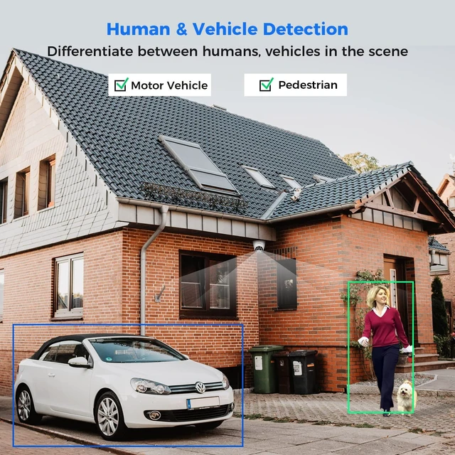 Alt view image 3 of 7 - Hiseeu 5MP PoE Wired Security Camera with 121° Wide Angle | for Home Security, Human/Vehicle Detection,2-Way Audio,IP67 Waterproof, Color Night Vision, Remote Access, No Monthly Fee