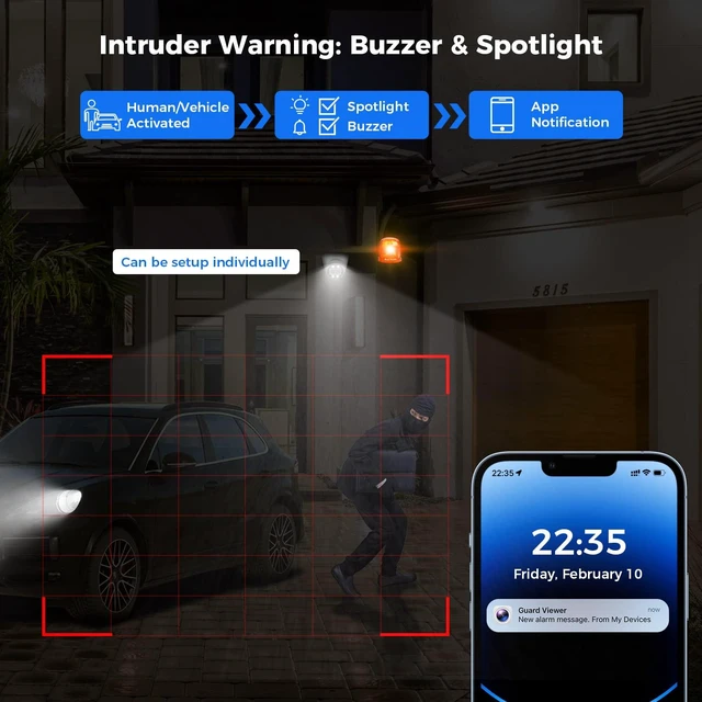 Alt view image 4 of 7 - Hiseeu 5MP PoE Wired Security Camera with 121° Wide Angle | for Home Security, Human/Vehicle Detection,2-Way Audio,IP67 Waterproof, Color Night Vision, Remote Access, No Monthly Fee