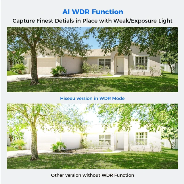 Alt view image 7 of 7 - Hiseeu 5MP PoE Wired Security Camera with 121° Wide Angle | for Home Security, Human/Vehicle Detection,2-Way Audio,IP67 Waterproof, Color Night Vision, Remote Access, No Monthly Fee