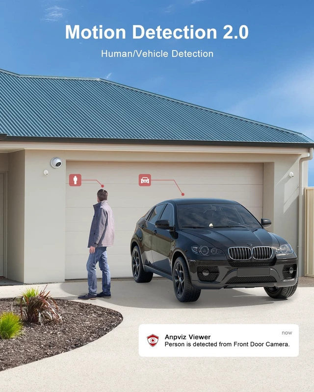 Alt view image 6 of 7 - Anpviz 8MP 4K Turret Wired PoE IP Security Camera Metal Outdoor | Strobe Red & Blue Light and Audio Alarm, Human Vehicle Detection, Two Way Audio, Smart Dual Light, IP67, IPC-D3683WD-RB