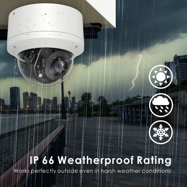 Alt view image 4 of 7 - Inwerang 4K 2.5'' PoE PTZ IP Camera with Mic/Audio, Pan 0~355° Tilt 0~90° | 8MP IP Dome Security Camera, Waterproof IP66, 60ft IR night vision, 2.8mm Lens, Compatible with third-part NVRs Softwares