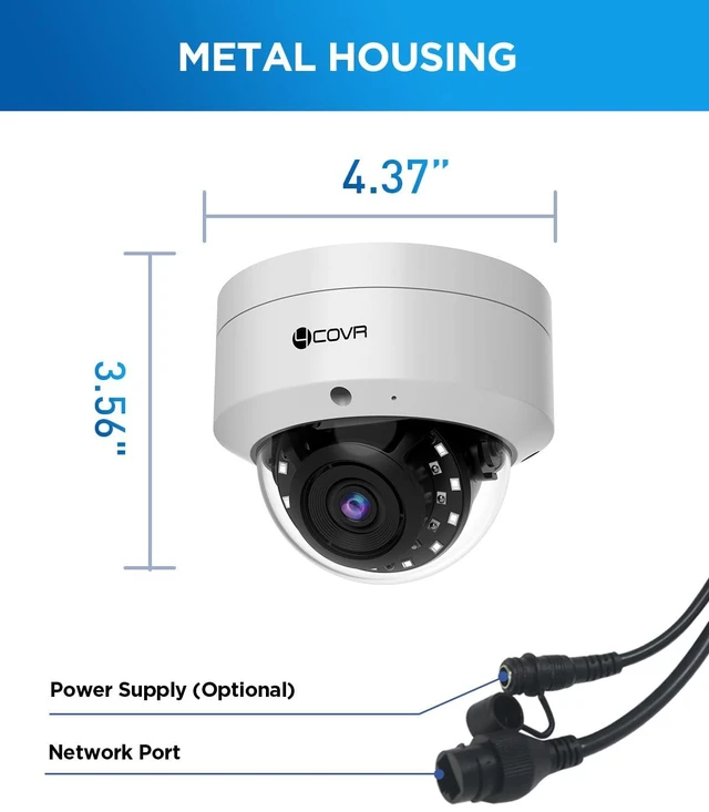 Alt view image 6 of 7 - Forcovr 4COVR 4K PoE Security IP Camera Outdoor Indoor, Wired Surveillance, LY54AX8MA-1