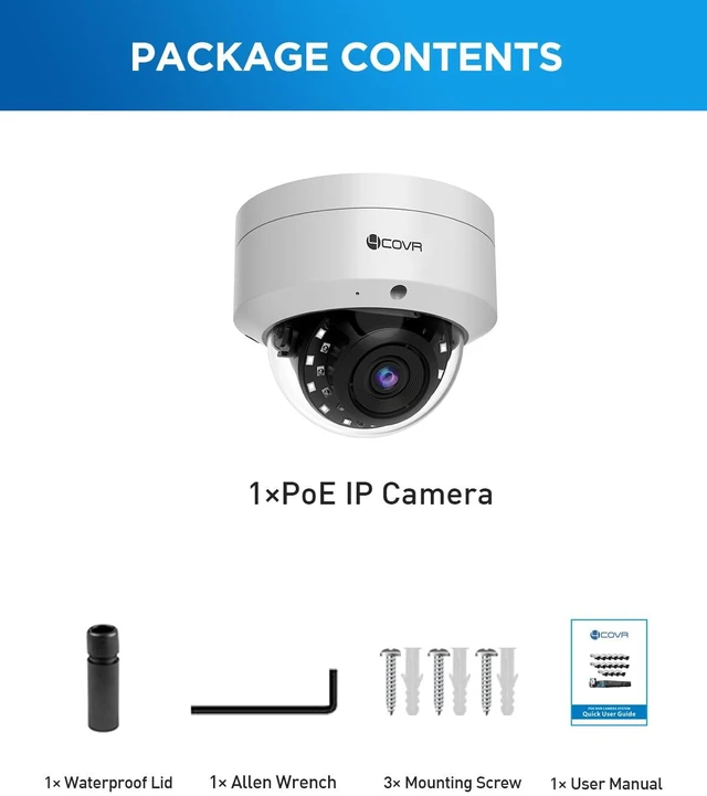 Alt view image 7 of 7 - Forcovr 4COVR 4K PoE Security IP Camera Outdoor Indoor, Wired Surveillance, LY54AX8MA-1