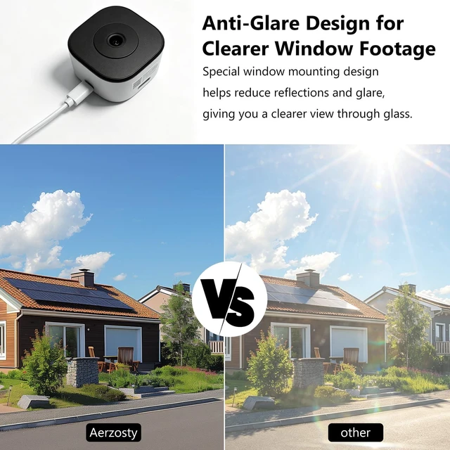 Alt view image 6 of 7 - (2 Pack) 2K 3MP Window Camera with Night Vision for Home Security | 5GHz & 2.4GHz WiFi Indoor Safeview Cameras, Anti-Glare Design, Motion & Human Detection, Easy & Quick Setup, 24/7 Recording
