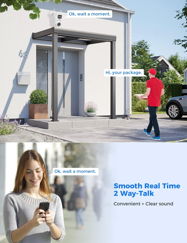 Alt view image 6 of 7 - Hiseeu 2Pack Wireless Security Camera, Dual Lens WiFi PTZ Camera Outdoor | 5G/2.4G WiFi, Motion Tracking, Color Night Version, No-Monthly Fees, Power Cord