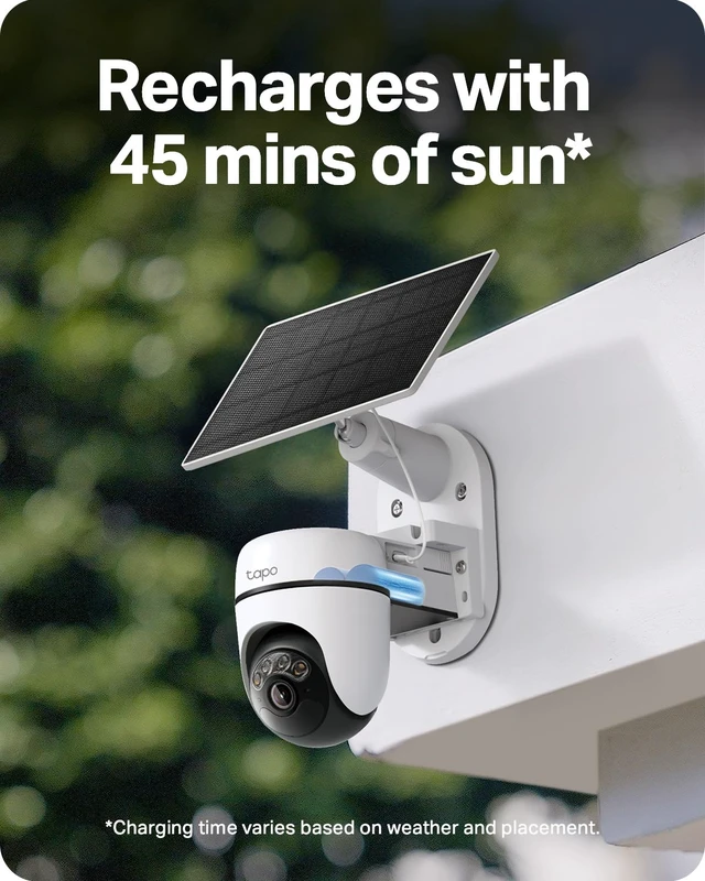 Alt view image 5 of 7 - Tapo 2K Outdoor Pan/Tilt Wireless Security Camera, C610 KIT | Battery Power with Solar, 360° AI Motion Track, Person Detection, Subscription-Free Local Storage or Optional Cloud