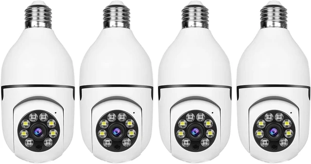 Main image of Light Bulb Security Camera -5G& 2.4GHz WiFi 2K Security Cameras Wireless Outdoor Motion Detection and Alarm,Two-Way Talk,Color Night Vision,Human Detection, Bulb Camera Compatible with Alexa 4Pack