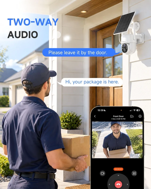 Alt view image 4 of 6 - Noorio Solar Security Camera Outdoor, 1080P Wireless Camera, Dual WiFi | 5G&2.4G WiFi, Battery Powered, AI Human Detection, Local Storage/Cloud Storage, Color Night Vision, SD200