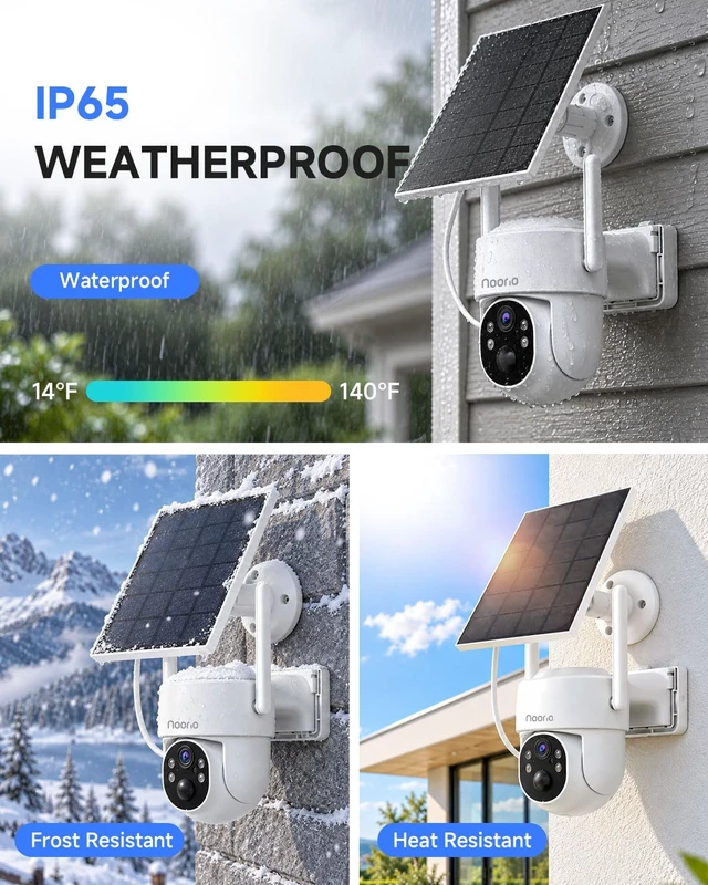 Alt view image 5 of 6 - Noorio Solar Security Camera Outdoor, 1080P Wireless Camera, Dual WiFi | 5G&2.4G WiFi, Battery Powered, AI Human Detection, Local Storage/Cloud Storage, Color Night Vision, SD200