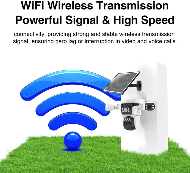 Alt view image 4 of 7 - EVERSECU Solar Wireless Triple Lens WiFi PTZ Security Camera, Three Cameras in One, Side Cameras with Adjustable All-Angle Arm, 2K 360° View No Blind Spot, Auto Tracking, Spotlight, 2 Way Audio