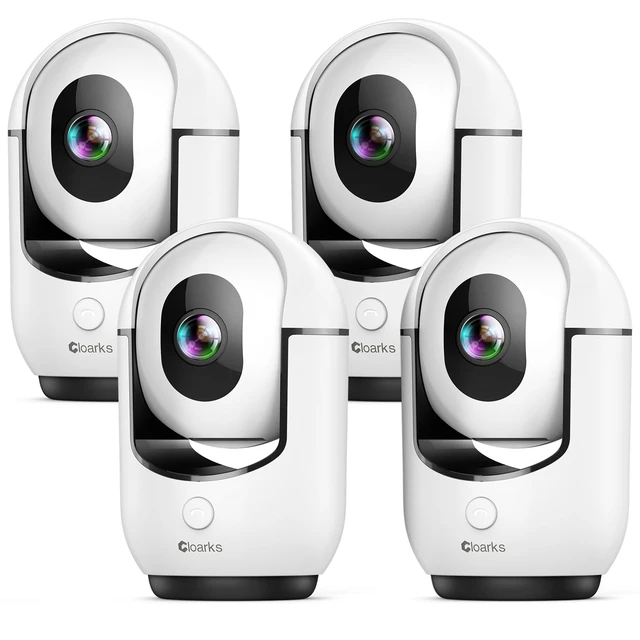 Main image of Cloarks 2K Pan/Tilt Security Camera, WiFi Indoor Cameras for Home Security with AI Motion Detection, Pet/Dog/Baby Camera with Phone App, 2-Way Audio, 24/7, Siren, TF/Cloud Storage, 4 Pack
