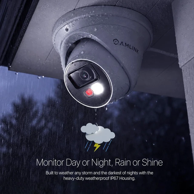 Alt view image 7 of 7 - AMLINK 5MP Security AI IP PoE Camera, Night Color 100ft, Human/Vehicle Detection, NDAA Compliant, Indoor Outdoor Surveillance Turret, 2-Way Audio, Support 256GB MicroSD, Deterrent, 20fps AL5M-T5171EW
