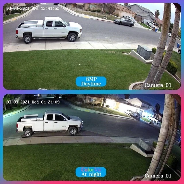 Alt view image 4 of 7 - VIKYLIN 4K 8MP Full Color AI Turret IP PoE Camera with F1.0 Aperture | 98ft Color Night Vision,Built-in Mic, Human/Vehicle Detection,2.8mm Lens,H.265,IP67 Security IP Camera,NDAA Compliant