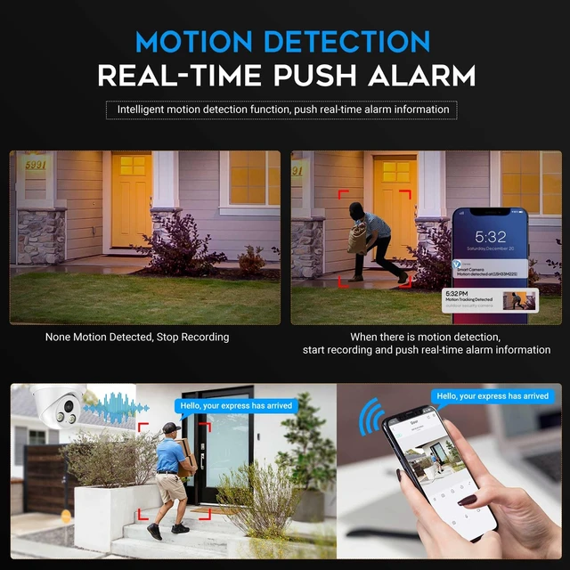 Alt view image 5 of 7 - VIKYLIN 4K 8MP Full Color AI Turret IP PoE Camera with F1.0 Aperture | 98ft Color Night Vision,Built-in Mic, Human/Vehicle Detection,2.8mm Lens,H.265,IP67 Security IP Camera,NDAA Compliant